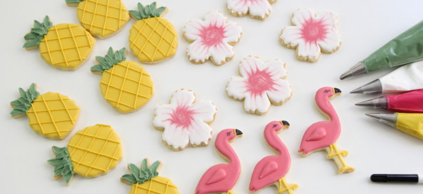 Rezept und Anleitung für Flamingo und Ananas Kekse
