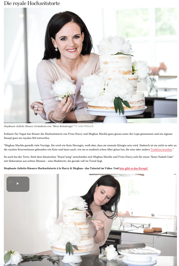 Stephanie Juliette Rinner von Mein Keksdesign kreiert die perfekte Hochzeitstorte zur Royal Wedding