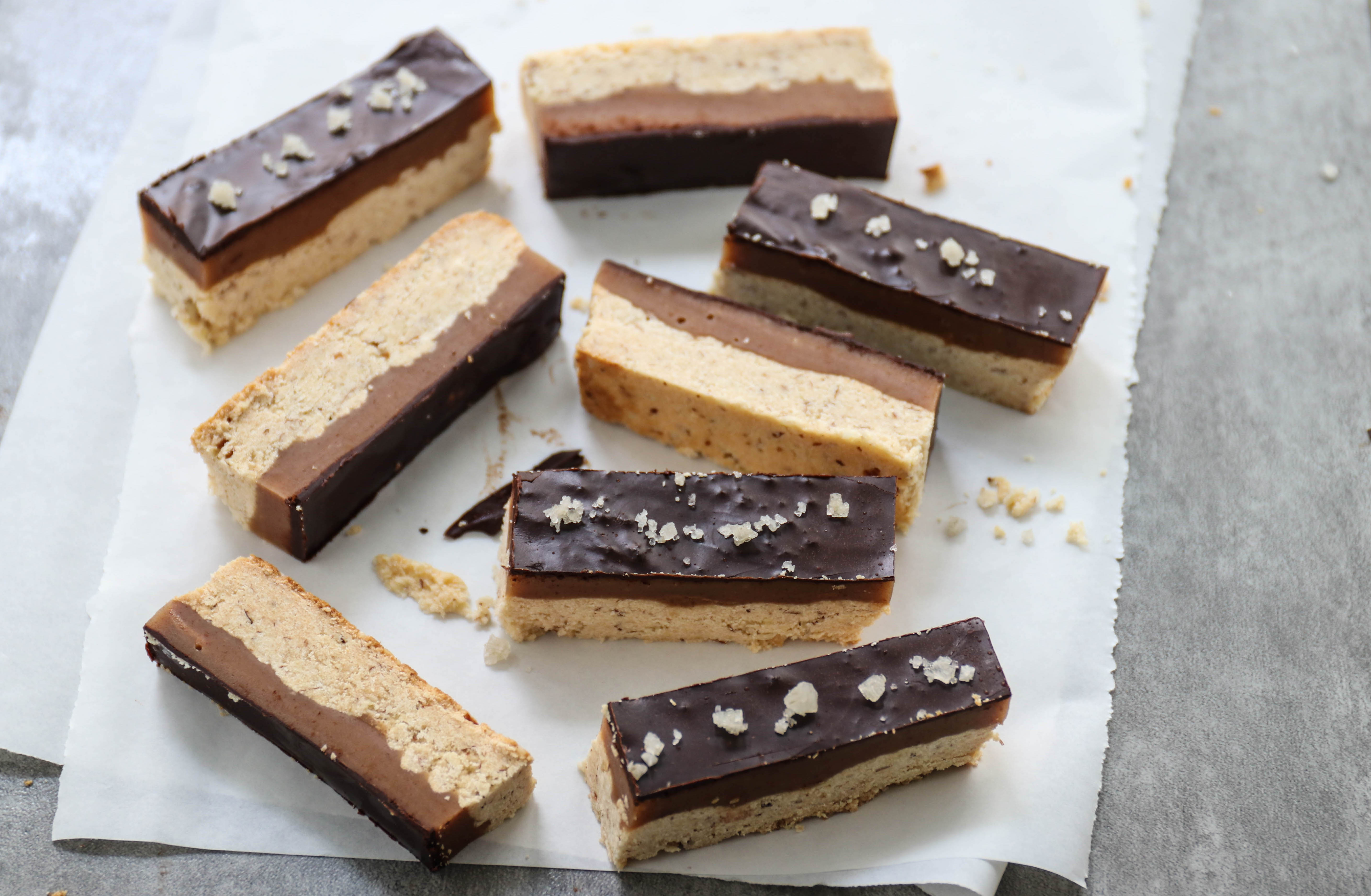 Rezept gesundes Twix selber machen, vegan und glutenfrei