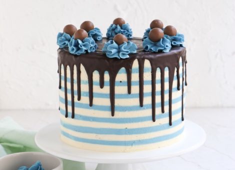 Torten Trend Streifentorte - Striped Drip Cake mit Buttercreme 